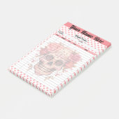Roze Suiker Schedel Gewicht Tracker Post-it® Notes (Schuin)
