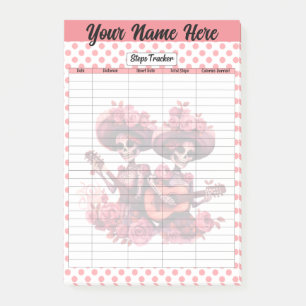 Roze suiker schedel stappen tracker post-it® notes