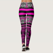 Roze suiker schedestreep leggings (Achterkant)