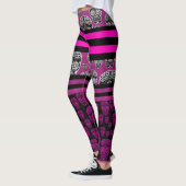 Roze suiker schedestreep leggings (Links)