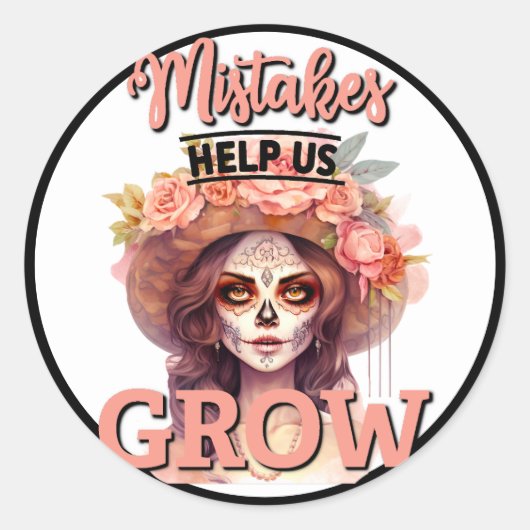 Roze Suiker Skull Delights Ronde Sticker (Voorkant)