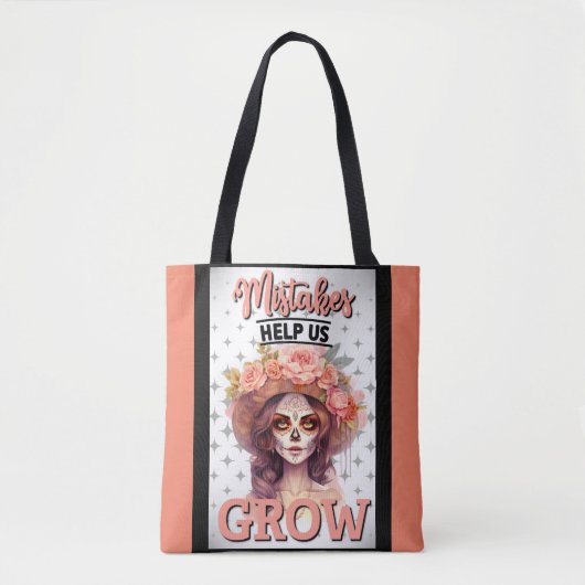 Roze Suiker Skull_Grow Tote Bag (Voorkant)