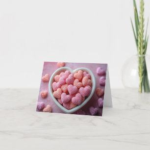 Roze Suikerhartjes Valentijns Groet Feestdagen Kaart