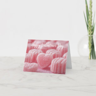 Roze Suikerhartjes Valentijns Groet Feestdagen Kaart