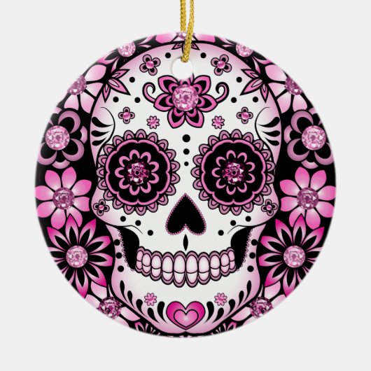 Roze Suikerhuid Keramisch Ornament (Voorkant)