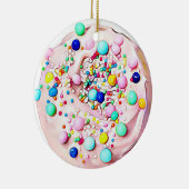 Roze suikerkoekje Realistisch kerstmis Keramisch Ornament (Rechts)