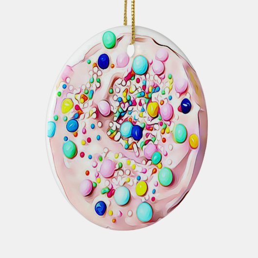 Roze suikerkoekje Realistisch kerstmis Keramisch Ornament (Rechts)