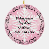 Roze suikerkoekje Realistisch kerstmis Keramisch Ornament (Achterkant)