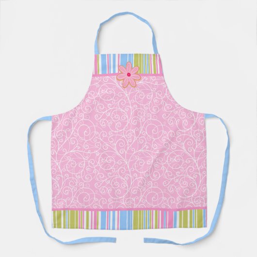 Roze suikerkoekjes en stripes schort (Voorkant)