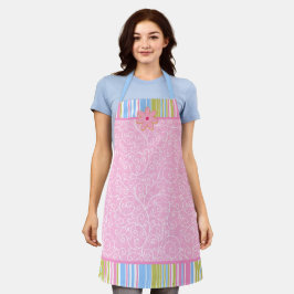 Roze suikerkoekjes en stripes schort