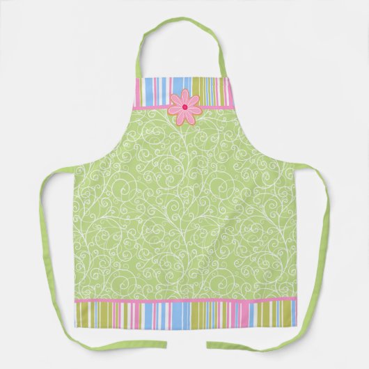 Roze suikerkoekjes en stripes schort (Voorkant)