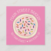 Roze suikerkoekjesbakkerij vierkante visitekaartje (Voorkant)