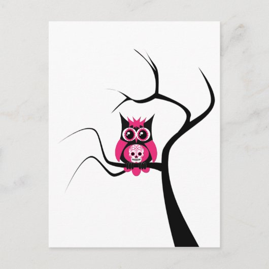 Roze suikerriet Huid Owl in het Briefkaart van de (Voorkant)