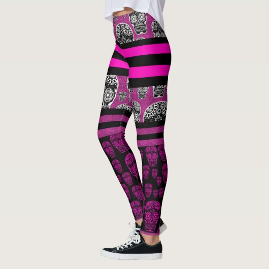 Roze suikerriet Leggings gestript (Links)