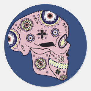 roze suikerriet ronde sticker