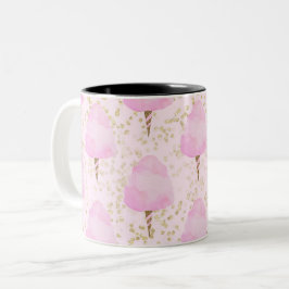 Roze suikerspin en gouden glitter Mooie trendy mei Tweekleurige Koffiemok