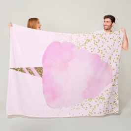 Roze suikerspin en gouden glitter Whimsical plezie Fleece Deken