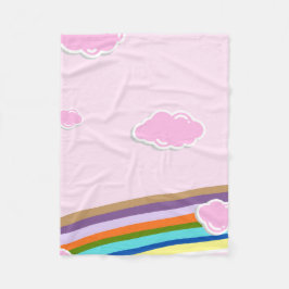 roze suikerspin luchten met regenboog fleece deken