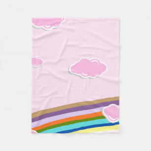 roze suikerspin luchten met regenboog fleece deken