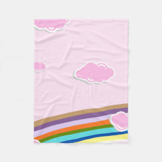 roze suikerspin luchten met regenboog fleece deken