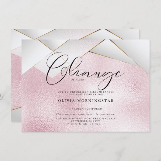 Roze Suikerspin Parel Facetten Uitgestelde Feest Kaart (Voorkant / Achterkant)