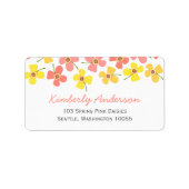 Roze Summer Daisy Pop Flowers Fun Birthday Adres Etiket (Voorkant)