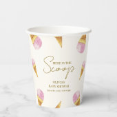 Roze Summer Scoop Ice Cream Lijst Baby shower Papieren Bekers (Achterkant)