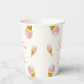 Roze Summer Scoop Ice Cream Lijst Baby shower Papieren Bekers (Links)