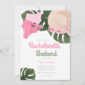 Roze Summertime Glam | Bachelorette Weekend Kaart (Voorkant)