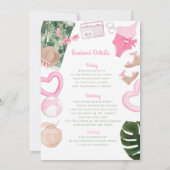 Roze Summertime Glam | Bachelorette Weekend Kaart (Achterkant)