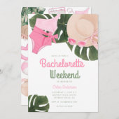 Roze Summertime Glam | Bachelorette Weekend Kaart (Voorkant / Achterkant)