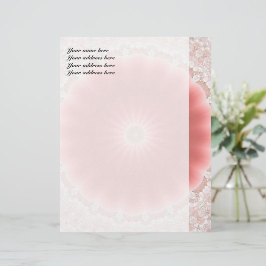 Roze Sun Briefhoofd Sjabloon (Staand voorkant)