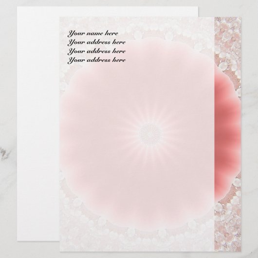 Roze Sun Briefhoofd Sjabloon (Voorkant / Achterkant)