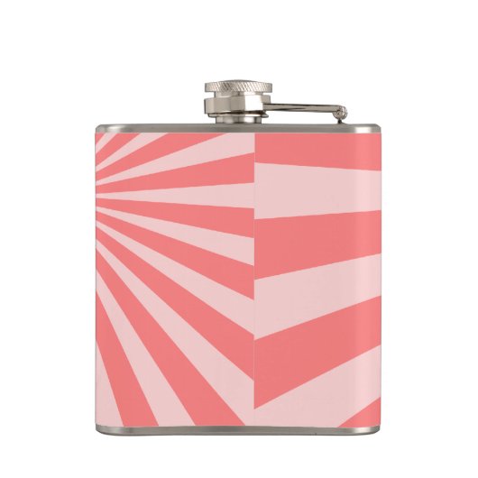 Roze Sunburst "Voeg Jouw namen toe" Heupfles (Achterkant)