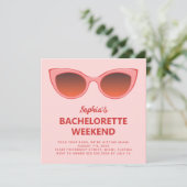 Roze Sunnies Beach vrijgezellenweekend Kaart (Staand voorkant)