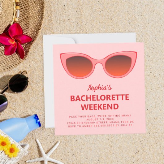 Roze Sunnies Beach vrijgezellenweekend Kaart