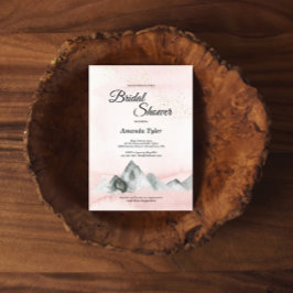 Roze Sunrise Mountain Bridal Shower Kaart