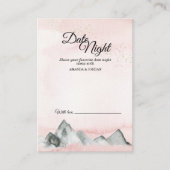 Roze Sunrise Mountain Date Night Advice Kaart (Voorkant)