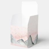 Roze Sunrise Mountain Wedding Square Favor Box Bedankdoosjes (Geopend)