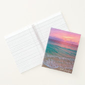 Roze Sunset Beach gepersonaliseerd Notitieboek (Binnen)