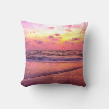 Roze Sunset Beach Napels, Florida Pillow