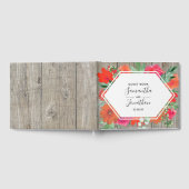 Roze Sunset Bloom Floral Lijst bruiloft gastenboek (Volledig)