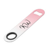 Roze Sunset Gradient Monogram Speed Flessenopener (Voorkant Gekanteld)