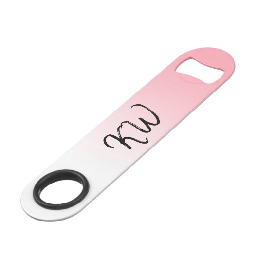 Roze Sunset Gradient Monogram Speed Flessenopener (Voorkant Gekanteld)