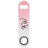 Roze Sunset Gradient Monogram Speed Flessenopener (Voorkant)