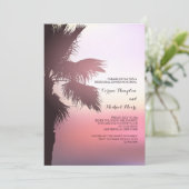 Roze Sunset Invitation Kaart (Staand voorkant)