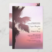 Roze Sunset Invitation Kaart (Voorkant / Achterkant)