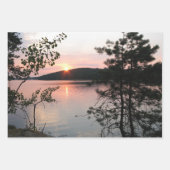 Roze Sunset Lake met bomen Inpakpapier Vel (Voorkant 2)