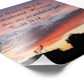 Roze Sunset Psalm 24:18 Aanmoedigingsbijbel Afdruk (Hoek)