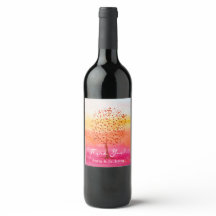 Roze Sunset Waterverf Hand geschilderd Dank u